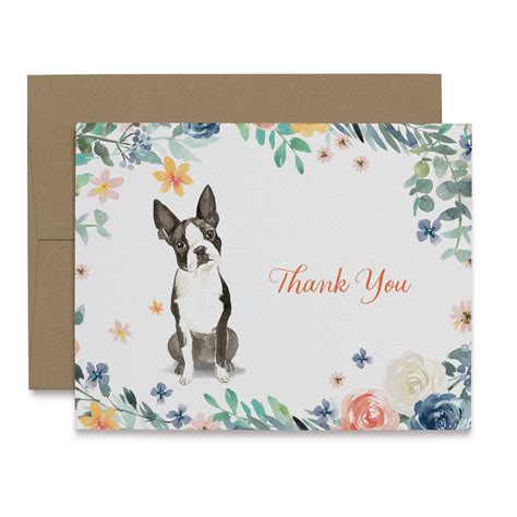 Boston Terrier Thank You Card 1 12 24 Or 48 Eco Friendly Etsy