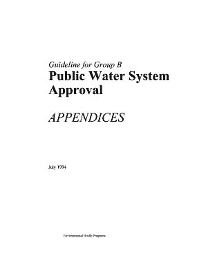 Fillable Online Guideline For Group B Public Water System Approval