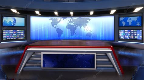 Premium Photo Virtual Television Studio Background