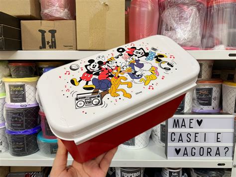 Tupperware Visual Box Mini Retangular Alto Mickey e Amigos Música 2 6L