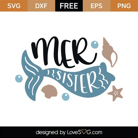 Free Mermaid Sister Svg Cut File