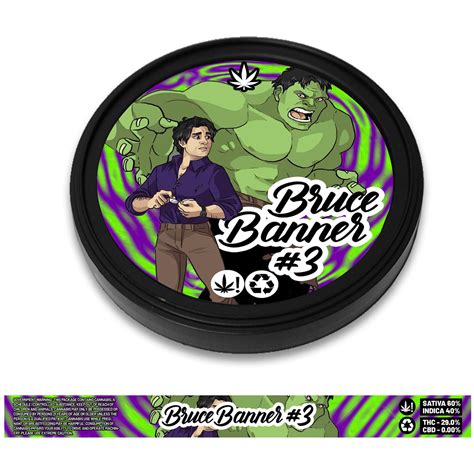 Bruce Banner 100ml Tuna Tin Stickers 3 5g Green Buddha Packaging