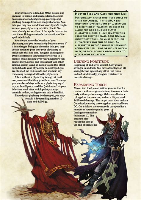 DnD 5e Homebrew — Lich Prestige Class by BalthasarBarikdral