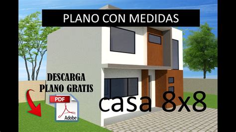 Plano Gratis Proyecto Casa De 8x8 Metros DESCARGA Plano GRATIS YouTube