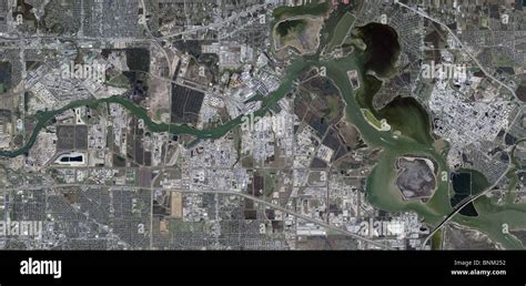 aerial map view above ship channel Port Houston Texas Stock Photo - Alamy