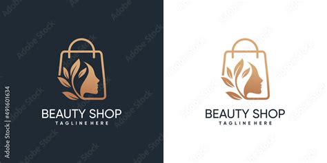 Beauty shop logo template with creative style Premium Vector Stock ...