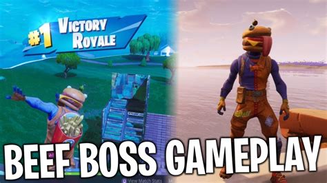 Beef Boss Skin Gameplay Durr Burger Victory Royale Fortnite