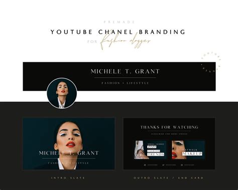 Minimalist YouTube Branding. Sleek YT Banner. Stylish Intro & | Etsy