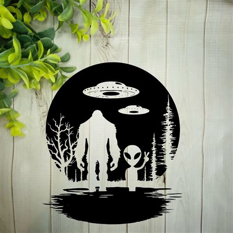 Big Foot Decal Alien Decal Alien Ufo Car Decal Big Foot Etsy