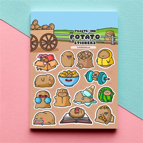 Cute Potato Sticker Sheet Cute Stickers Toastedink