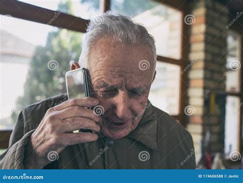 Old Man Talking On Mobile Phone Stock Photo Image Of Male Call