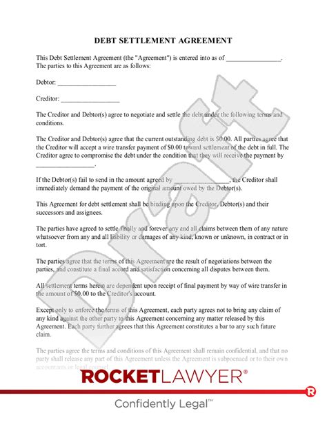 Settlement Agreement Letter Template