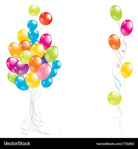 Color beautiful party balloons Royalty Free Vector Image