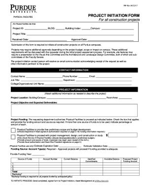 Purdue University Project Initiation Form Fill Online