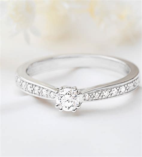 Bague Solitaire Garlane Griffes Carat Or Blanc Carats