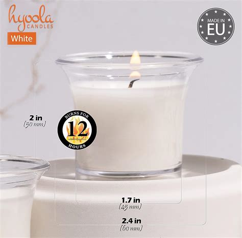 Hyoola Clear Cup Velas Votivas Perfumadas Blanco Horas De Tiempo De