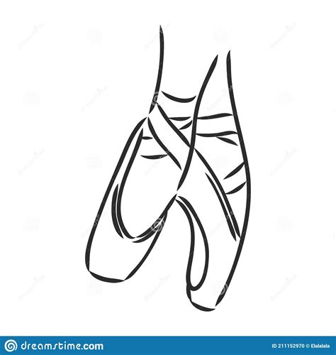 Pointe Chaussures De Ballet Illustration Manuscrite Vectorielle