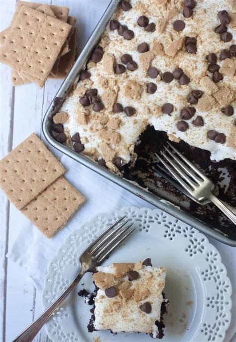 Easy S Mores Poke Cake Boston Girl Bakes