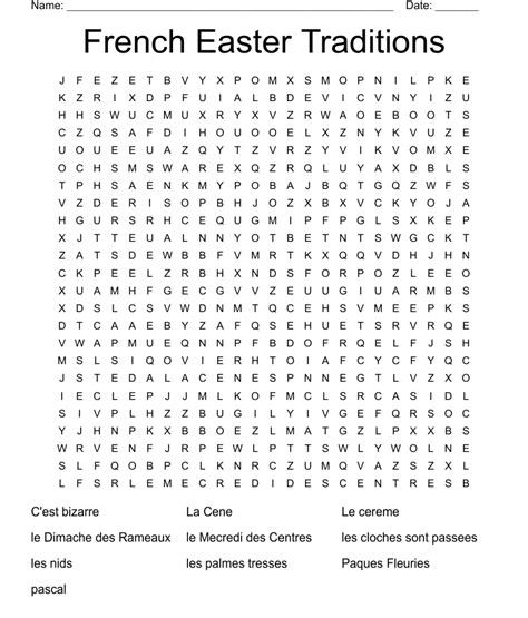 French Easter Traditions Word Search WordMint