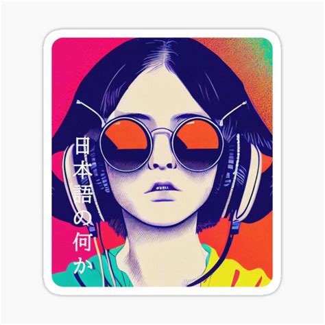 Anime Pop Art Style Girl With Headphones Sticker For Sale By