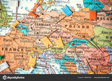 Hohe Detaillierte Politische Landkarte Europas Stockfotografie