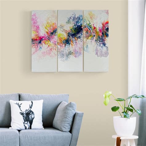 Triptych.abstract Canvas Painting Abstraction. Original From - Etsy