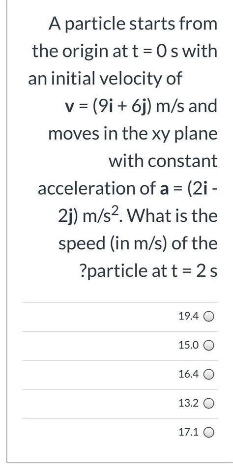 Solved A Particle Starts From The Origin At T 0 S With An