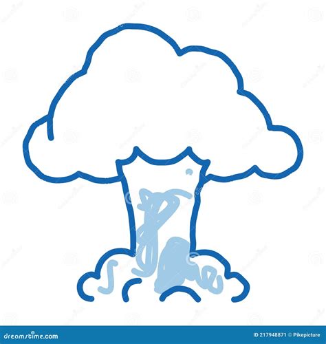 Explosion Cloud Doodle Icon Hand Drawn Illustration Stock Vector