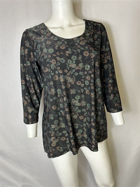 Susan Graver Floral Blouse Sz Small Colorful Long Sleeves Ebay