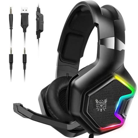 Casque Gamer Casque Gaming Lumineux Avec Micro Isolation De Bruit Onikuma K18 Son Surround