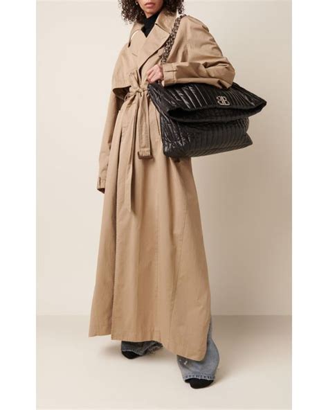 Balenciaga Deconstructed Cotton Twill Trench Coat In Natural Lyst