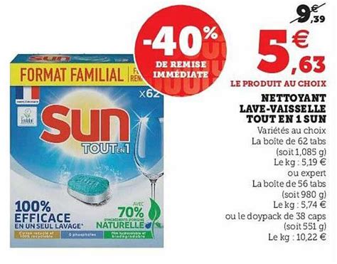 Promo Nettoyant Lave Vaisselle Tout En 1 Sun Chez Super U ICatalogue Fr