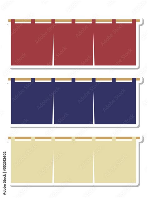 無地のセット横長のセット横長ののれんセットステッカー風 Stock ベクター Adobe Stock