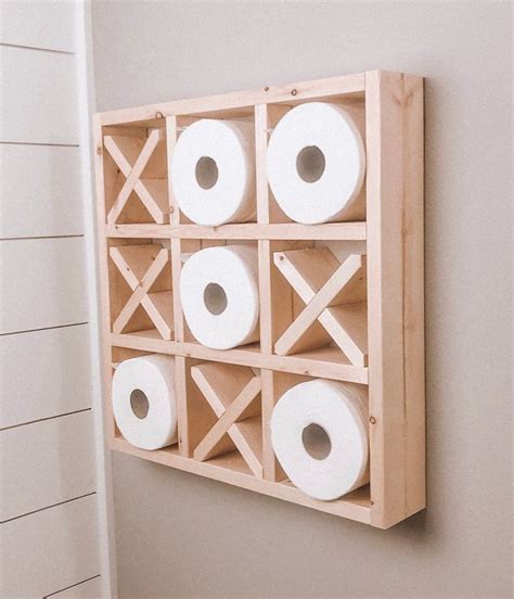 Tic Tac Toe Toilet Paper Holder Tic Tac Toe Wall Decor Shelf Shelves