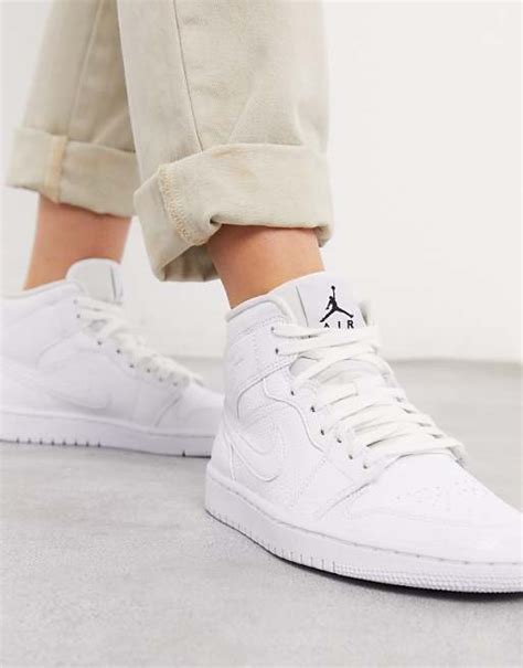 Nike Air - Jordan 1 - Halfhoge sneakers in wit | ASOS