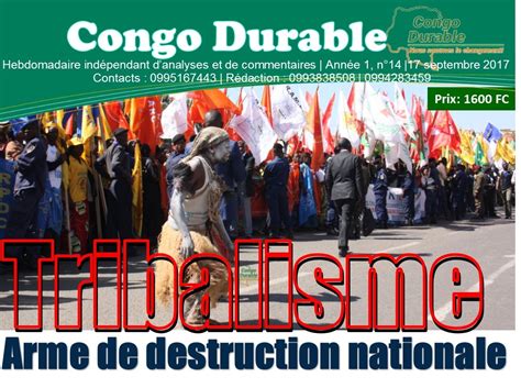 Congo Durable Le Tribalisme Cr Ateur Des Politiciens