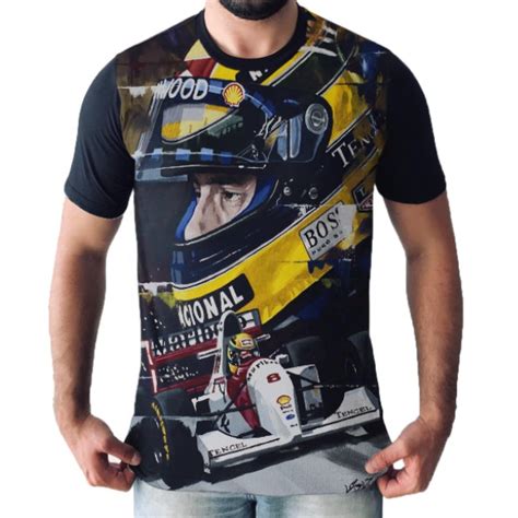 Camiseta De Algodao Ayrton Senna Carros Formula F Esportes Faz A Boa