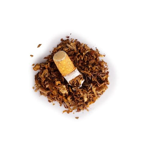 Premium Photo Tobacco Leaves Cigarette Butts Isolated On White Background