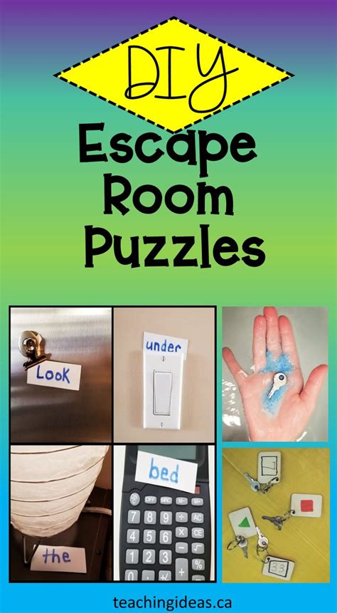 an image of escape room puzzles with pictures and words on the front ...