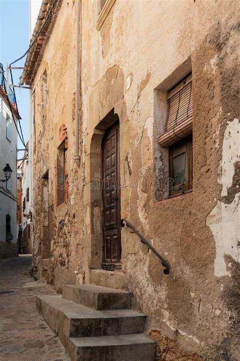 Tossa De Mar Spain Agosto 2018 Muros Texturales De Una Casa Antigua En