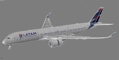 3d Model Airbus A350 900 Xwb Latam Airlines Vr Ar Low Poly Rigged Animated Cgtrader