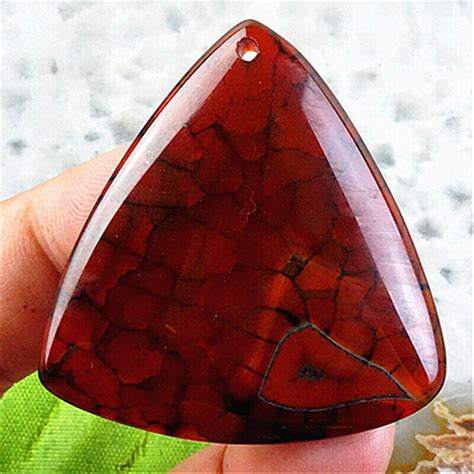 Abr X X Mm Palm Red Black Fire Dragon Veins Agate Triangle