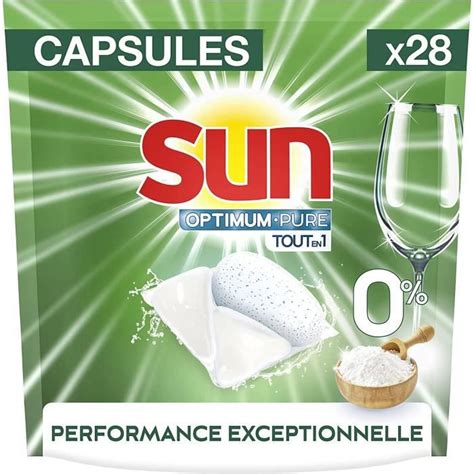 Sun Capsules Lave Vaisselle Optimum Pure Tout En 1 0 X28 0 Colorants