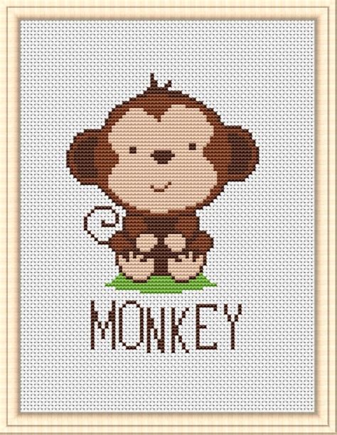 Jungle Friends Cross Stitch Baby Patterns Safari Nursery Etsy Australia