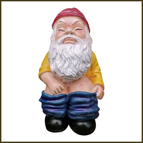 Funny Miniature Gnome Figures Naughty Pooping Gnome Lawn Dwarf