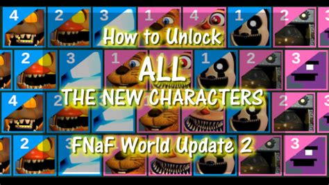 MEGA SPOILERS How To Unlock All New Characters In FNaF World Update 2