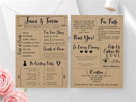 Free Rustic Wedding Program Templates - Printable Templates