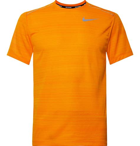 Nike Miler Breathe Dri Fit Mesh T Shirt In Orange For Men Lyst