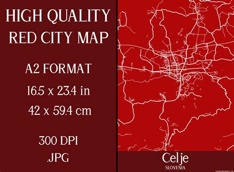 Celje Slovenia | Red City Map Graphic by Mappingz · Creative Fabrica