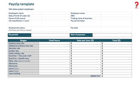 South African Payslip Template